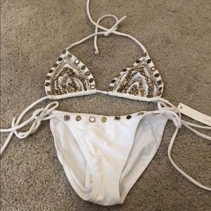 VIX by Paula Hermanny white beaded bikini M & S